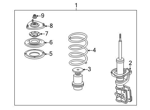 2006 Acura RSX Struts & Components - Front Shock Absorber Assembly, Left Front Diagram for 51602-S6M-C53