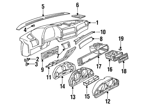 1991 BMW 735i Instruments & Gauges Instrument Cluster Speedometer Diagram for 62111388777