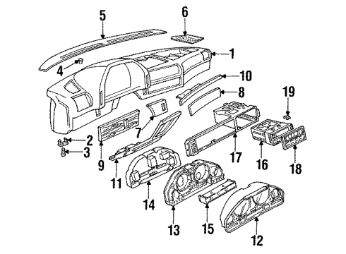 1991 BMW 735i Instruments & Gauges Temperature Gauge Diagram for 62131388789