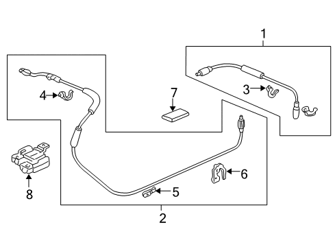 2004 Honda Civic Antenna & Radio Clip, Harness Band Offset (30) (Natural) Diagram for 91559-ST5-003