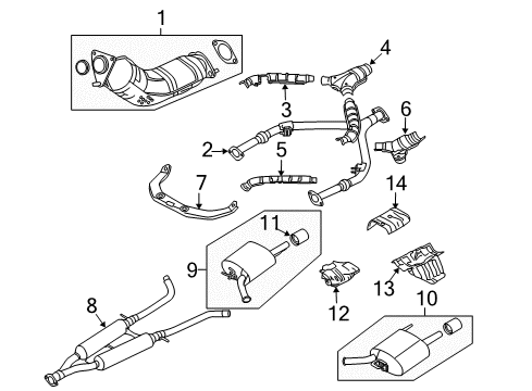 2008 Infiniti G35 Exhaust Components Three Way Catalytic Converter Diagram for B08B3-1NA0B