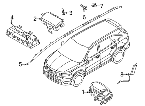 2021 Kia Sorento Air Bag Components Contact Assy-Clock S Diagram for 93490P2000