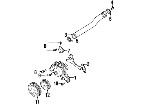 2000 Chrysler Sebring Water Pump Bolt-HEXAGON FLANGE Head Diagram for MF140222