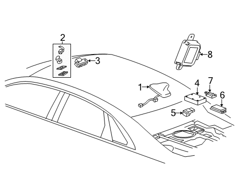 2013 Cadillac ATS Communication System Components Module Diagram for 23149202