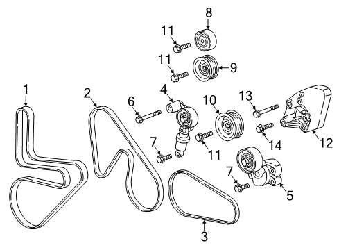 2018 Chevrolet Camaro Belts & Pulleys Supercharger Belt Diagram for 12668317