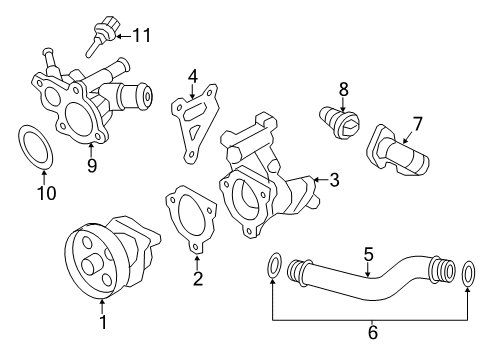 2015 Nissan Rogue Powertrain Control Inlet-Water Diagram for 13048-3TA0A