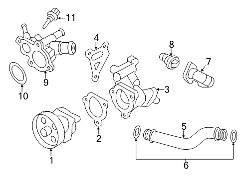 2015 Nissan Rogue Powertrain Control Pump Assy-Water Diagram for 21010-3TA1B