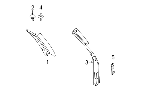 2013 BMW X5 Interior Trim - Quarter Panels Cover Column C Left Diagram for 51438037367