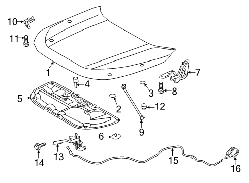 2020 Toyota RAV4 Hood & Components Support Rod Diagram for 53440-0R050