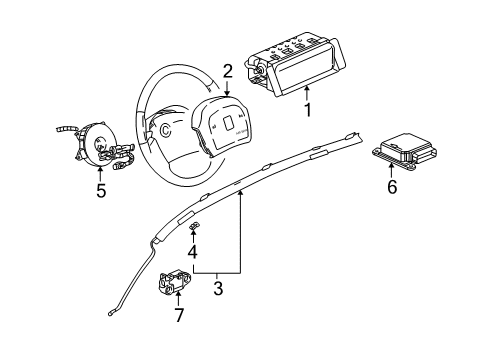 2002 Saturn Vue Air Bag Components Coil Asm, Inflator Restraint Steering Wheel Module (W/ Accessory Contact) Diagram for 15298229