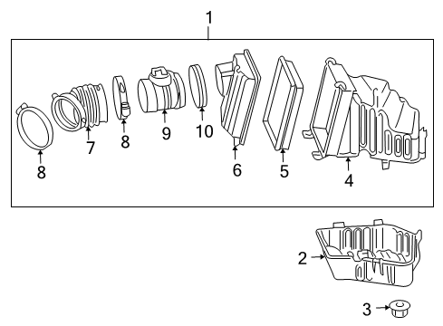 2008 Chevrolet Impala Air Intake Outlet Duct Diagram for 10350742