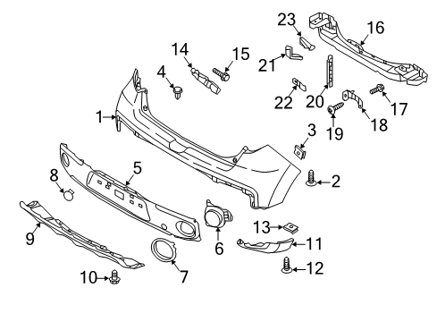 2017 Kia Soul EV Rear Bumper Bracket-Rear Bumper Side Diagram for 86654B2000