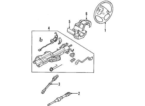 2005 Lincoln Navigator Steering Column & Wheel, Steering Gear & Linkage Steering Wheel Diagram for 5L7Z-3600-AAB