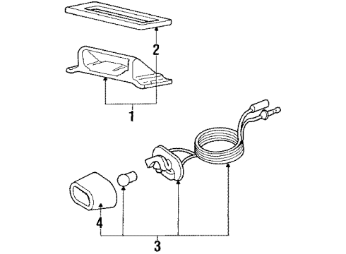 1990 Jeep Cherokee License Lamps Lamp-License Diagram for J3670544