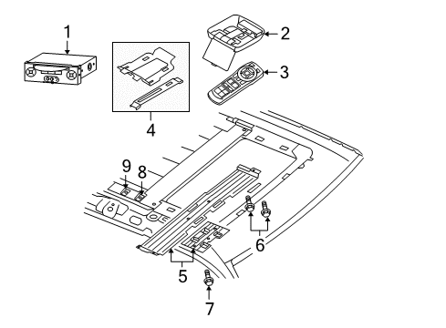 2007 Jeep Grand Cherokee Entertainment System Components Nut-U Diagram for 6506081AA