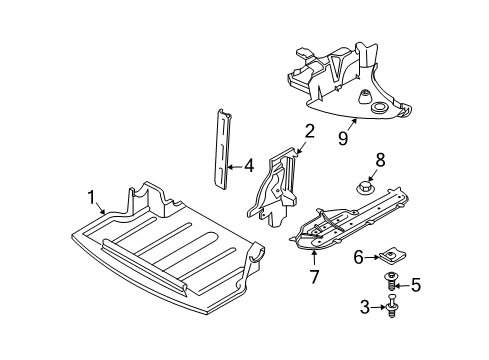 2004 BMW Z4 Splash Shields Channel Cover Diagram for 51717182692
