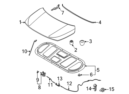 2021 Kia Seltos Hood & Components Pad-Hood Insulating Diagram for 81125Q5000