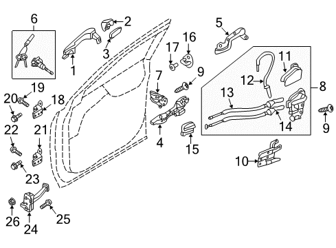 2018 Hyundai Santa Fe Front Door - Lock & Hardware Screw-Machine Diagram for 81477-1C010