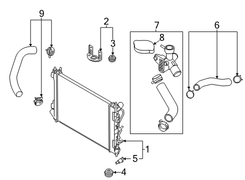 2022 Hyundai Venue Radiator & Components Hose Assembly-Radiator, UPR Diagram for 25414-K2100