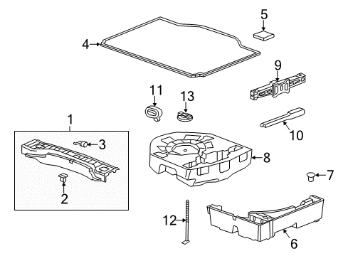 2017 Buick Encore Interior Trim - Rear Body Floor Cover Diagram for 95292844