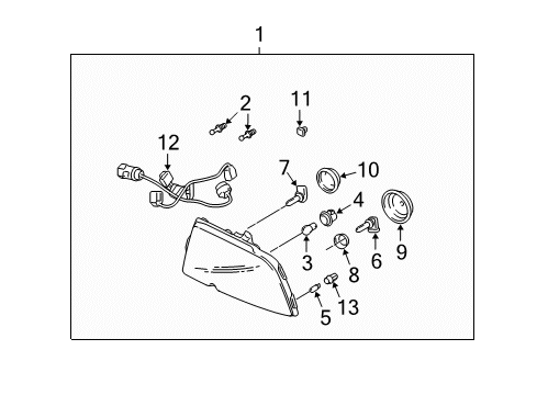 2003 Lincoln Navigator Headlamps Bulb & Retainer Retainer Diagram for 2L1Z-13N019-AA