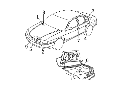 1997 Chevrolet Malibu Information Labels Info Label Diagram for 22648947