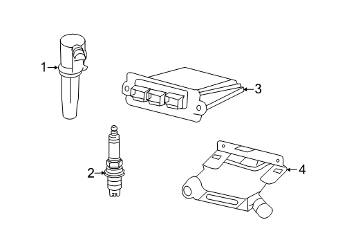 2003 Ford Escape Ignition System ECM Diagram for 3L8Z-12A650-ACA