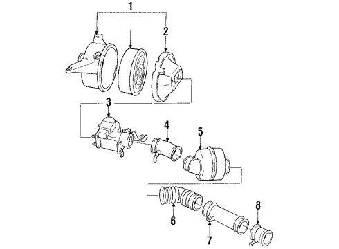 1991 Toyota Cressida Powertrain Control Pipe, Intake Air Connector Diagram for 17875-42060
