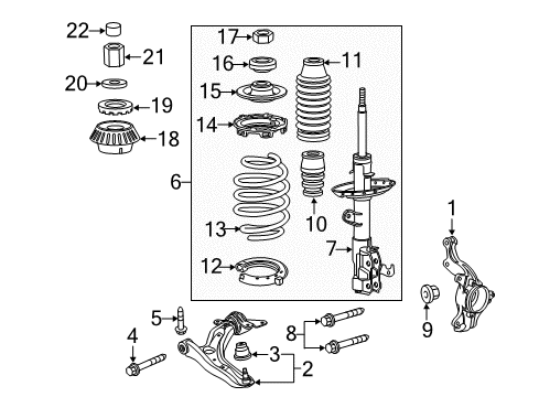 2016 Honda CR-Z Front Suspension Components, Lower Control Arm, Stabilizer Bar Knuckle, Left Front Diagram for 51216-SZT-N00