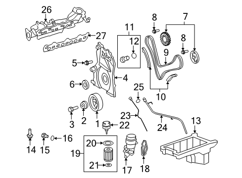 2008 Jeep Grand Cherokee Engine Parts Bolt Diagram for 5073901AA