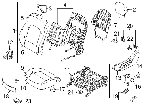 2014 Hyundai Santa Fe Driver Seat Components Shield Cover-Front Seat Passenger Inner Diagram for 88192-2W000-NBC