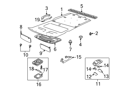 2000 Nissan Xterra Interior Trim - Roof Lamp Assembly-Room Diagram for 26410-7Z001