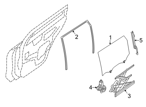 2017 Nissan Rogue Rear Door Glass Run Rubber-Rear Door Window, LH Diagram for 82331-4BA0A