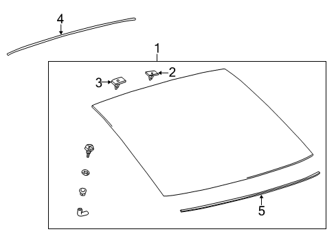 2013 Scion tC Lift Gate - Glass & Hardware Lift Gate Glass Spacer Diagram for 64819-21040