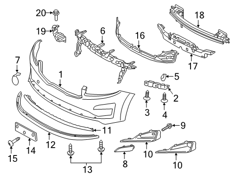 2021 Kia Sedona Bumper & Components - Front ABSORBER-Front BUMPE Diagram for 86520A9NB0