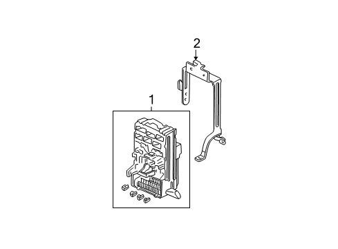 2001 Honda Civic Electrical Components Box Assembly, Fuse Diagram for 38200-S5P-A01