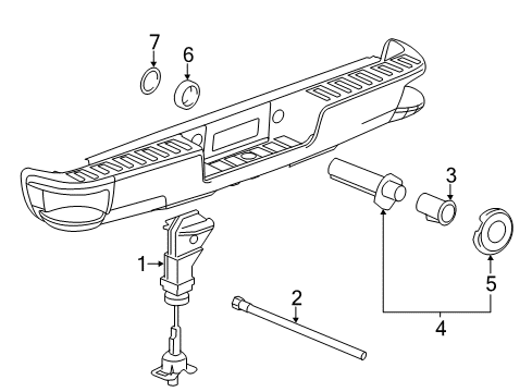 2016 GMC Sierra 1500 Spare Tire Carrier HOIST ASM-SPA WHL Diagram for 84455474