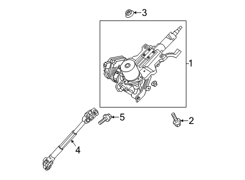 2013 Kia Optima Steering Column Assembly Column Assembly-Upper Diagram for 563104U101