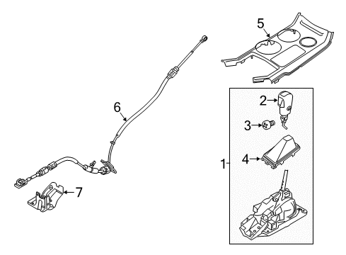 2018 Ford Explorer Gear Shift Control - AT Gear Shift Assembly Diagram for JB5Z-7210-DB