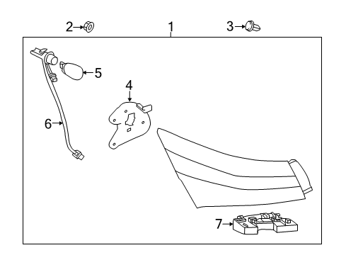 2017 Toyota Avalon Tail Lamps Tail Lamp Assembly Gasket Diagram for 81554-07070