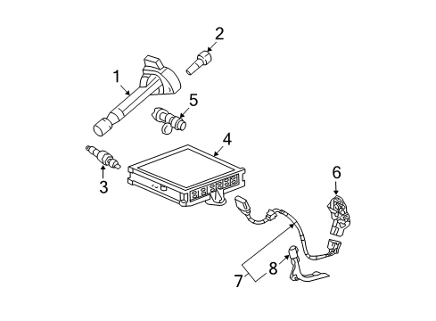 2008 Acura TL Powertrain Control ECU Diagram for 37820-RDB-A62