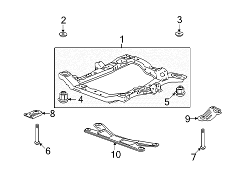 2017 Buick Enclave Suspension Mounting - Front Engine Cradle Lower Insulator Diagram for 15116585