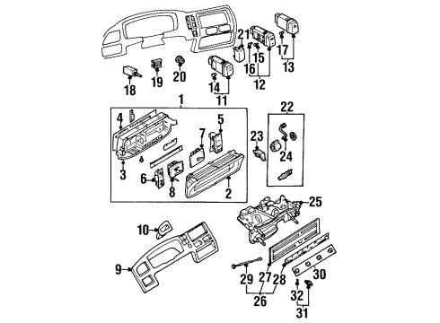 2000 Isuzu VehiCROSS Cluster & Switches, Instrument Panel Lighter Cigar Diagram for 8-97094-468-2