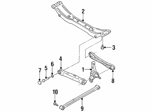 1996 Kia Sephia Rear Suspension Components, Stabilizer Bar Bolt Diagram for 0G03028890