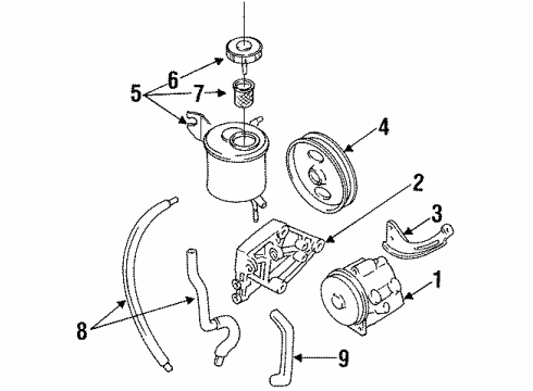 1991 Nissan 240SX P/S Pump & Hoses, Steering Gear & Linkage Hose & Tube Set-Power Steering Diagram for 49710-53F00