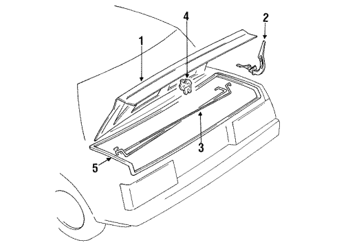 1986 Nissan Pulsar NX Trunk Lid WEATHERSTRIP Trunk Lid Diagram for 84830-31M00