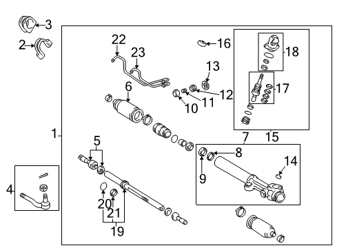 1995 Toyota Tacoma P/S Pump & Hoses, Steering Gear & Linkage Tube, Steering Left Turn Pressure Diagram for 44419-35020