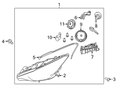 2019 Infiniti QX30 Headlamps Bracket Assy-Headlamp, LH Diagram for 26092-5DA0A