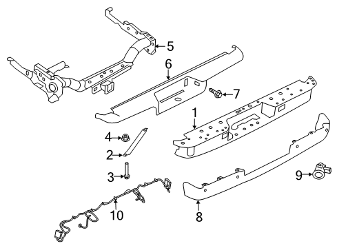 2017 Nissan Titan Parking Aid Harness-Tail Diagram for 24015-9FS2A