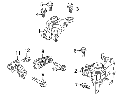 2021 Nissan Rogue Engine & Trans Mounting Bracket-Engine Mounting, Rear RH Diagram for 11332-6RA0A